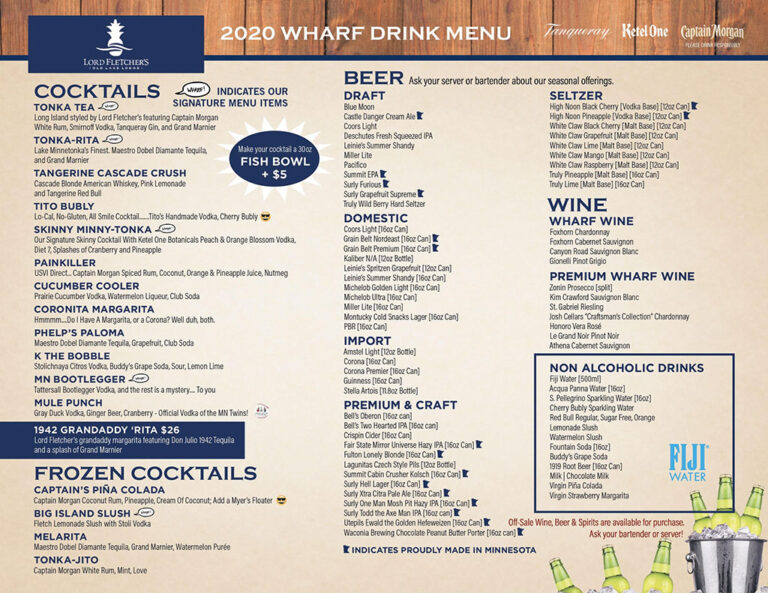 Wharf & Takeout Menu