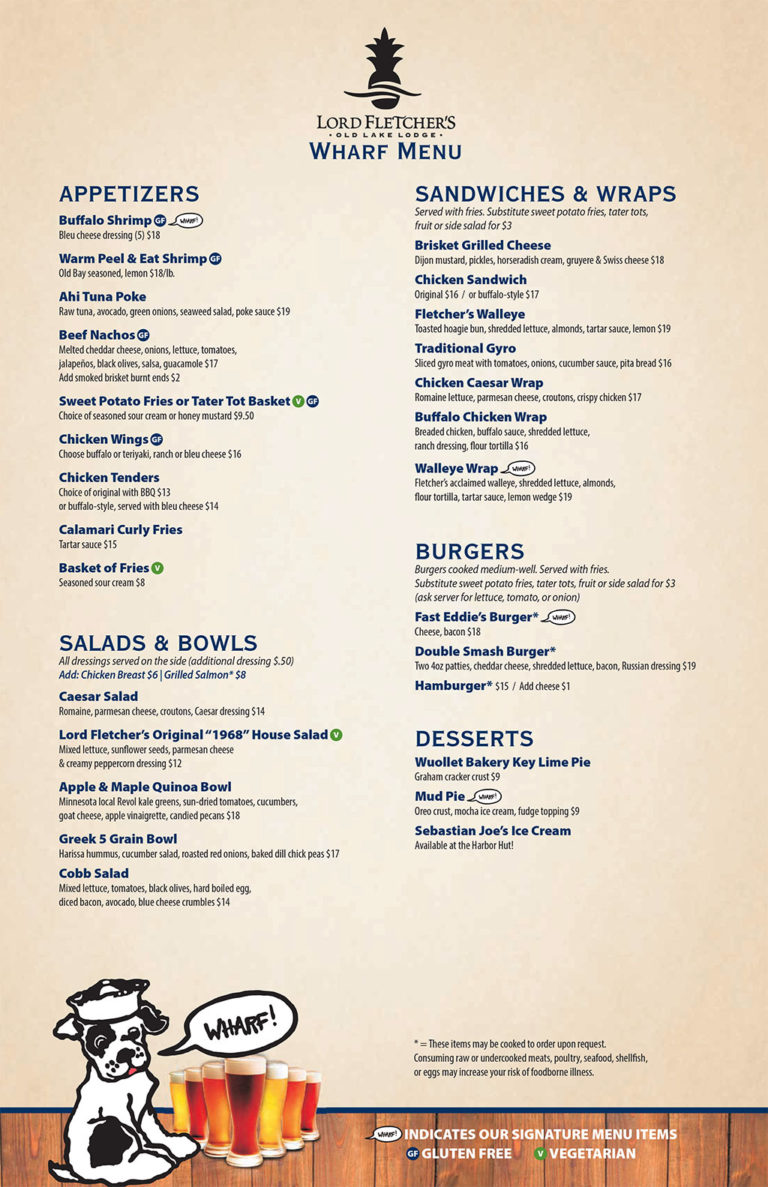 Wharf & Takeout Menu
