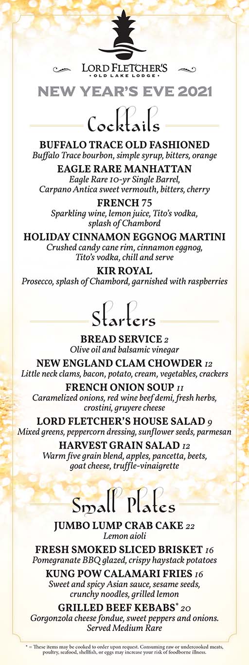 New Year's Eve Menu