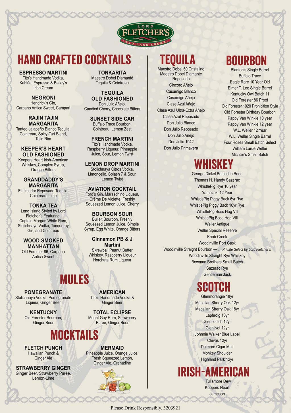 Cocktailes Menu