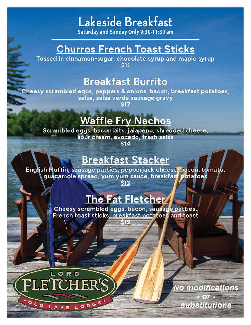 Lord Fletcher's Breakfast Menu